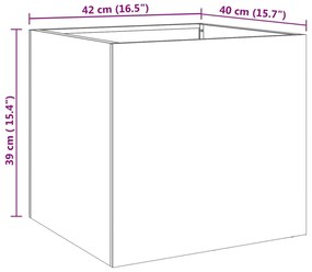 Vaso/floreira 42x40x39 cm aço inoxidável prateado