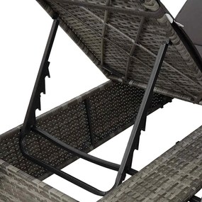 Espreguiçadeira Dupla com Telhado e Cortinas Cinzeto