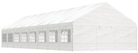 Gazebo com telhado 17,84x5,88x3,75 m polietileno branco
