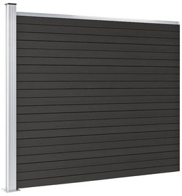 Painel de cerca 175x146 cm WPC cinzento