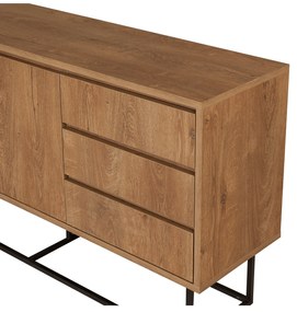 Conjunto de Mobiliário de Sala Laxus – Nogueira/Preto – 90x39x40 cm