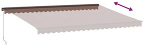 Toldo retrátil manual 500x350 cm castanho