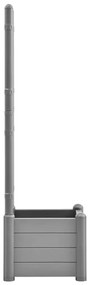 Vaso/floreira de jardim com treliça 43x43x142 cm PP cinza pedra