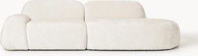 Chaise longue modular em teddy-bouclé Wolke (3 lugares)