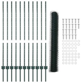 Conjunto de Cerca de Jardim Conjunto de 2 Verde Metal Grande