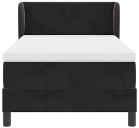 Cama Box Spring vidaXL com Colchão Preto 100x200 cm Veludo