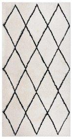vidaXL Tapete shaggy de pelo alto 80x150 cm preto/cor creme