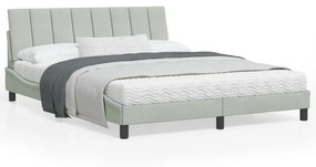 vidaXL Estrutura de cama sem colchão 160x200 cm veludo cinzento-claro