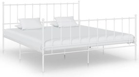 Estrutura de cama 200x200 cm metal branco