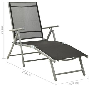 9 pcs conjunto lounge de jardim preto e prateado