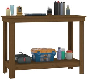 Banco de trabalho 110x50x80 cm pinho maciço castanho mel