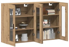 Gabinetes de Parede 2 peças Carvalho Artesanal 69.5 x 34 x 90 cm em Ma