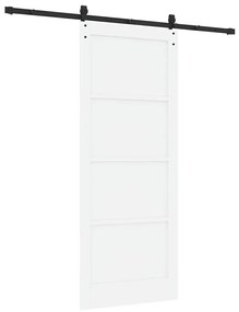 Porta Deslizante vidaXL com Conjunto de Ferragens Brancas 86x211 cm Ma