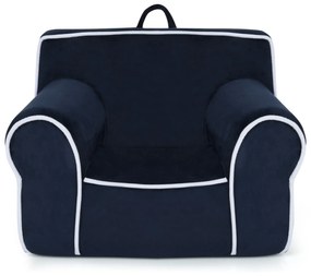 Poltrona Infantil Recheada de Espuma Estofada com Tecido de Veludo e Enchimento de Esponja Pequena 0-5 Anos 68 x 46 x 50 cm Azul