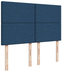 Cama com molas/colchão 140x190 cm tecido azul