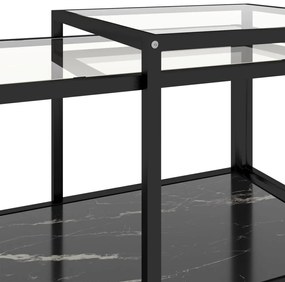 Mesas de centro 2 pcs vidro temperado preto