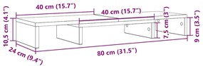 Suporte p/ monitor ajustável 80x24x10,5 cm carvalho preto