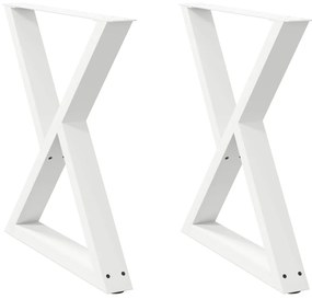 Mesa de jantar pernas 2 pcs 70x(72-73,3)cm aço branco