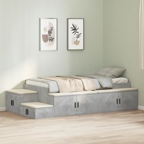Estrutura de Cama Cinza Betão 90x200 cm