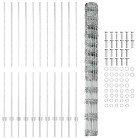 Postes de Cerca vidaXL 22 pcs U-Channel 150 cm Aço Galvanizado