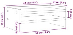 Suporte para monitor 42x24x16 cm derivados de madeira branco