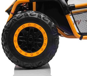 Carro elétrico para Crianças 24V 2 Lugares Buggy FASTER Rodas de EVA, Assento de couro Amarelo