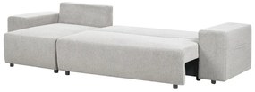 Sofá-cama de canto 3 lugares e arrumação em tecido cinzento claro à direita LUSPA Beliani