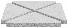 Placas peso guarda-sol triangulares 4 pcs granito 14kg cinzento