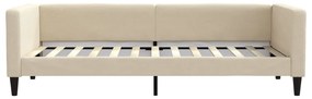 Sofá-cama 90x200 cm tecido cor creme