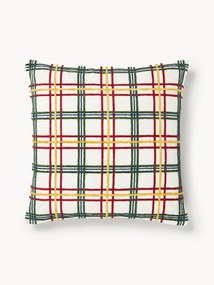 Capa de almofada em algodão com padrão xadrez em chenille Noja
