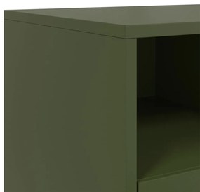 Móvel de TV 68x39x43,5 cm aço laminado a frio verde-azeitona