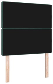 Cabeceira vidaXL Botão de Cristal de Veludo Verde Escura 100 cm, Cabec