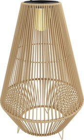 Outsunny Luminária de Chão Solar Rattan com Sensor de Luz LED Estilo Boho IP44 À Prova d'Água | Aosom Portugal