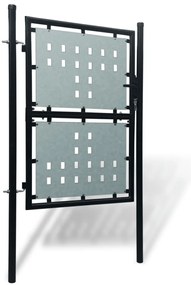 Portão de cerca com porta única 100x225 cm preto