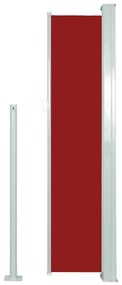 Toldo lateral retrátil para pátio 140x300 cm vermelho