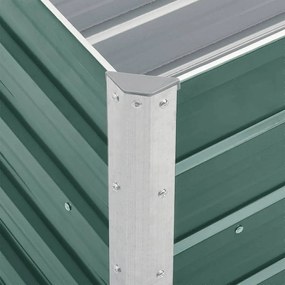 Canteiro elevado de jardim aço galvanizado 240x40x45 cm verde