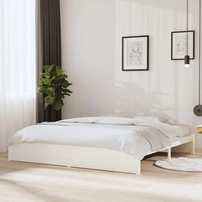 vidaXL Estrutura de cama 200x200 cm madeira maciça branco