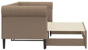 Sofá-cama com gavetão 90x200 cm couro artificial cappuccino