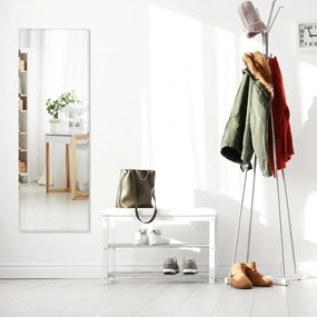 Espelho de parede 110 x 38 cm Espelho retangular sem moldura com borda chanfrada para montagem vertical e horizontal para guarda-roupa corredor banhei