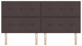 Cabeceira LED marrom escuro, 100 cm, em tecido.
