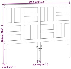 Cabeceira 160 cm madeira de pinho maciça castanho-mel