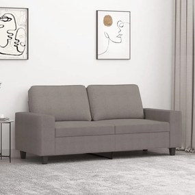 vidaXL Sofá de 2 lugares tecido 140 cm cinzento-acastanhado