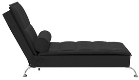 Chaise lounge de massagem com rolo tecido preto