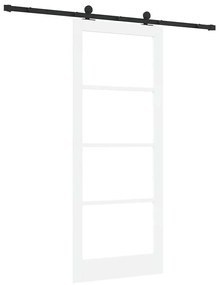 Porta Deslizante com Conjunto de Hardware 'ORKDAL'Madeira Sólida Branc