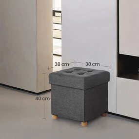 Banco com espaço de arrumação 38 x 38 x 40 cm cinzento escuro