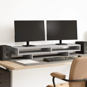 vidaXL Suporte monitor 100x27x15 cm derivados madeira cinzento sonoma