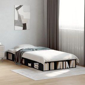 vidaXL Estrutura de cama 100x200 cm derivados de madeira preto