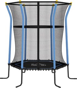 HOMCOM Trampolim para Crianças Cama Elástica Infantil com Rede de Segurança para Interiores e Exteriores Carga 50 kg Ø163,5x190 cm Azul | Aosom Portugal