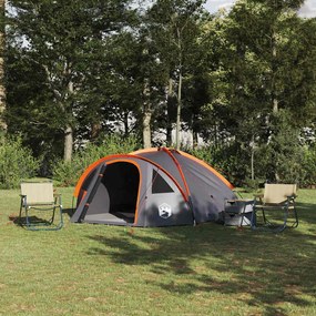 vidaXL Barraca de Camping Cinzento e laranja 308 x 268 x 130 cm