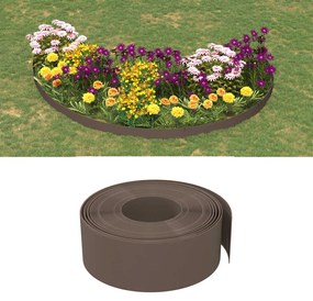 Bordas de jardim 5 pcs 10 m 20 cm polietileno castanho